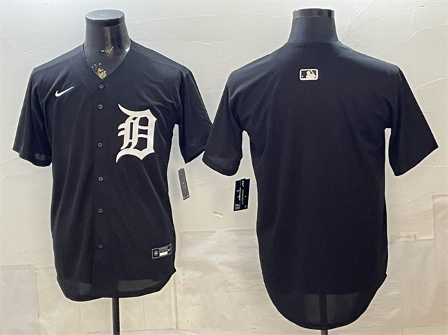 Men's Detroit Tigers Blank Black Limited Stitched Baseball Jersey